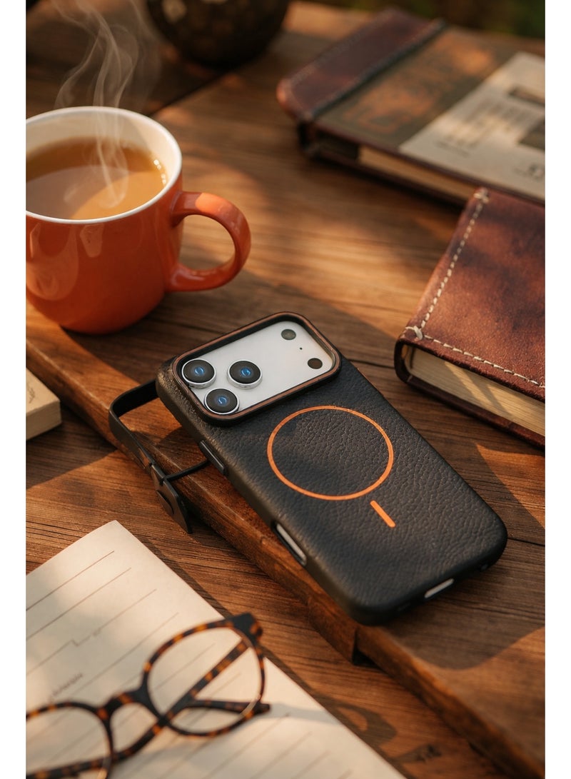 جراب iPhone 17 Pro Max، غطاء أساسي ماص للصدمات من مادة TPU، غطاء حماية (2025) - أسود وبرتقالي (أسود وبرتقالي) - Image 5